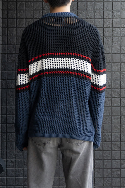 【THE JEAN PIERRE】"ジップメッシュニットシャツ"